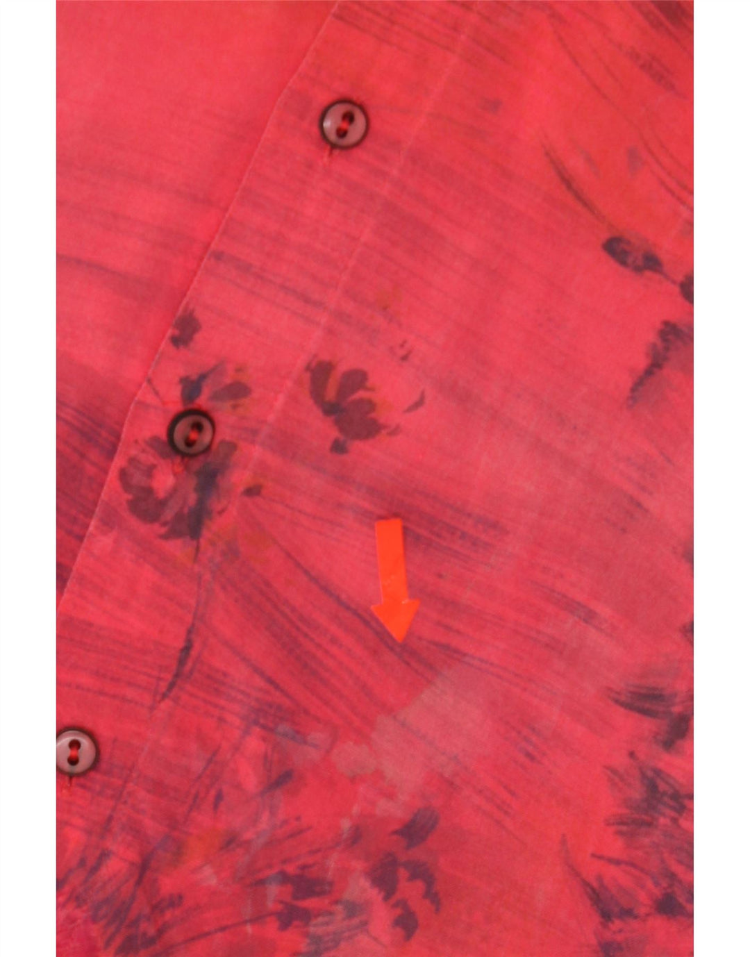 GIN TONIC Mens Short Sleeve Shirt Large Red Floral Vintage Gin Tonic and Second-Hand Gin Tonic from Messina Hembry 