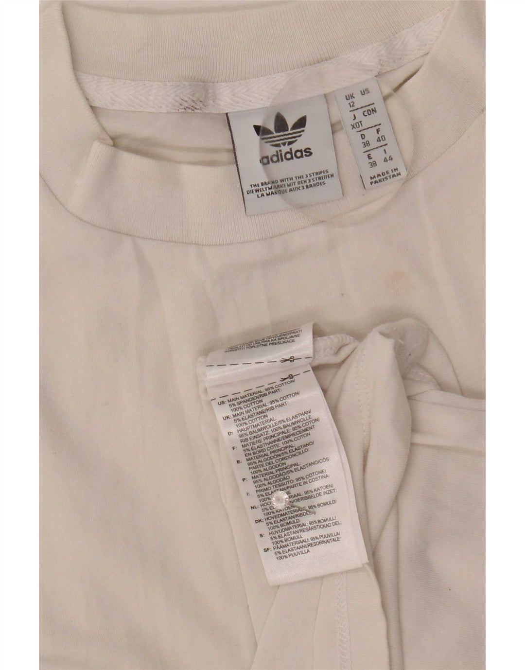 Adidas Kvinder Grafisk Vest Top UK 12 Medium Hvid Bomuld