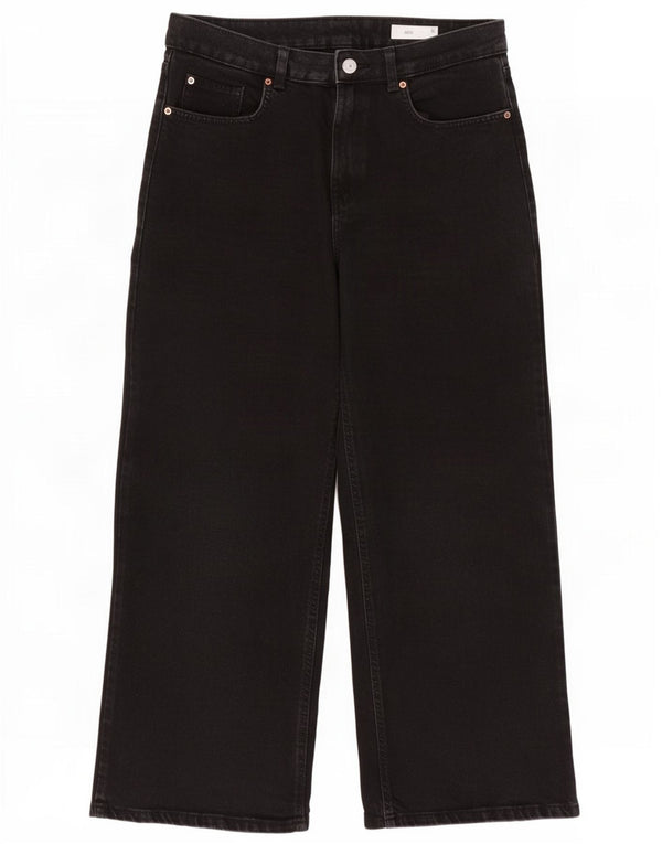 Marks & Spencer Dame Jeans med brede ben UK 14 Medium W30 L26 Sort Bomuld