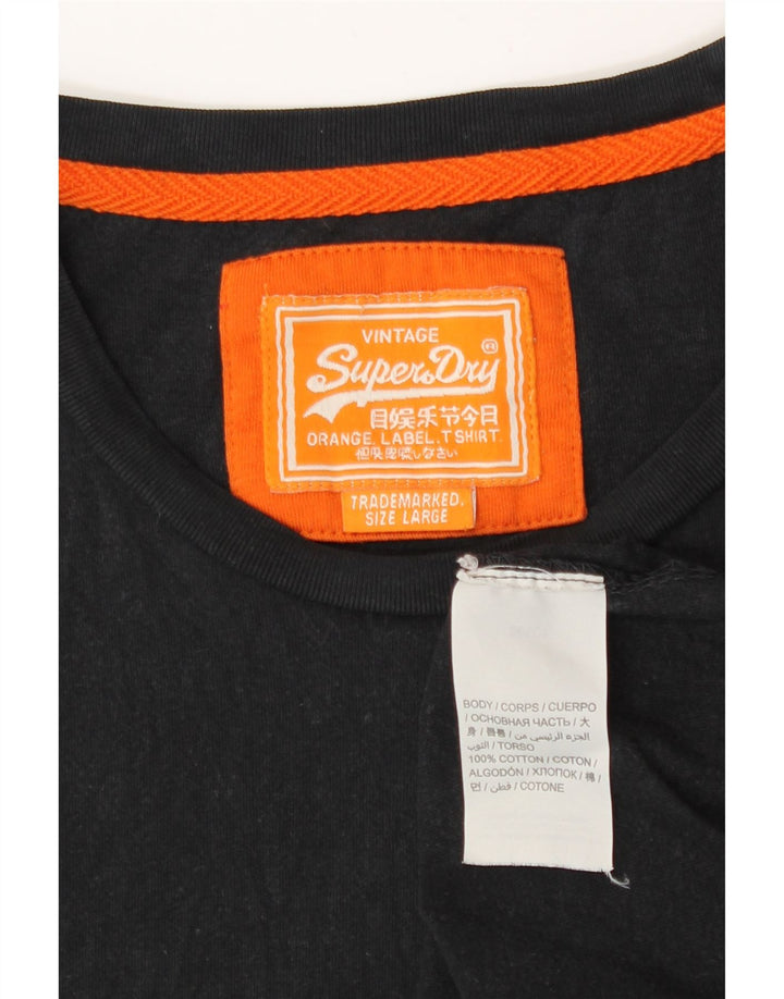 Superdry T-shirt top til mænd, stor sort bomuld