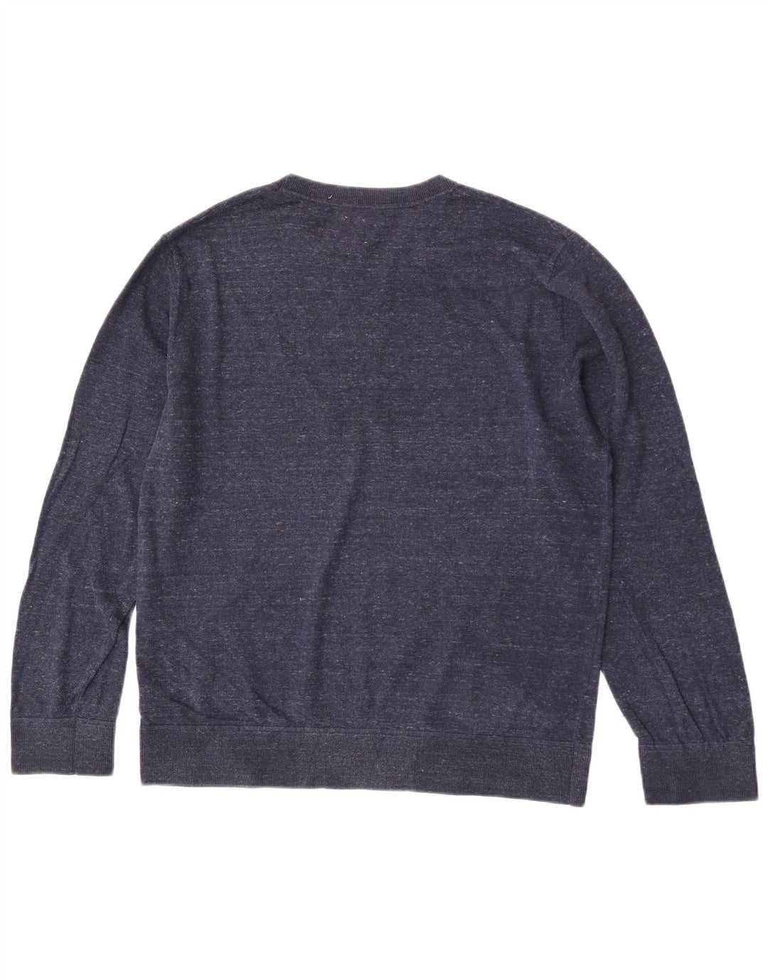 Gap Herre Crew Neck Jumper Sweater Large Navy Blue Flecked Bomuld