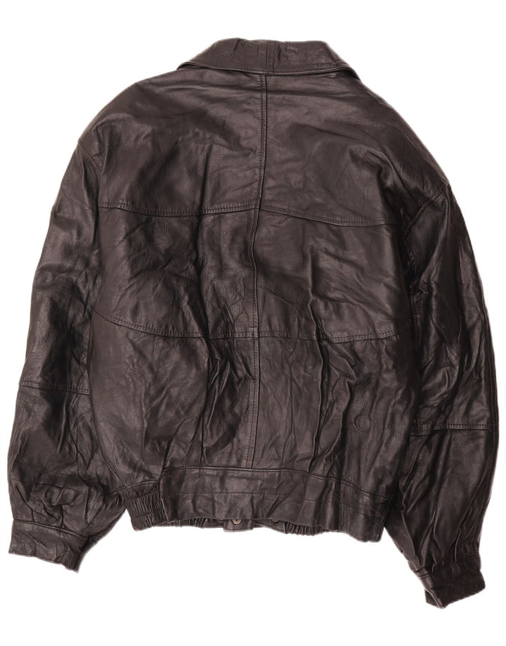 LAVORAZIONE ARTIGIANA Herre Læderjakke IT 52 XL Sort Læder