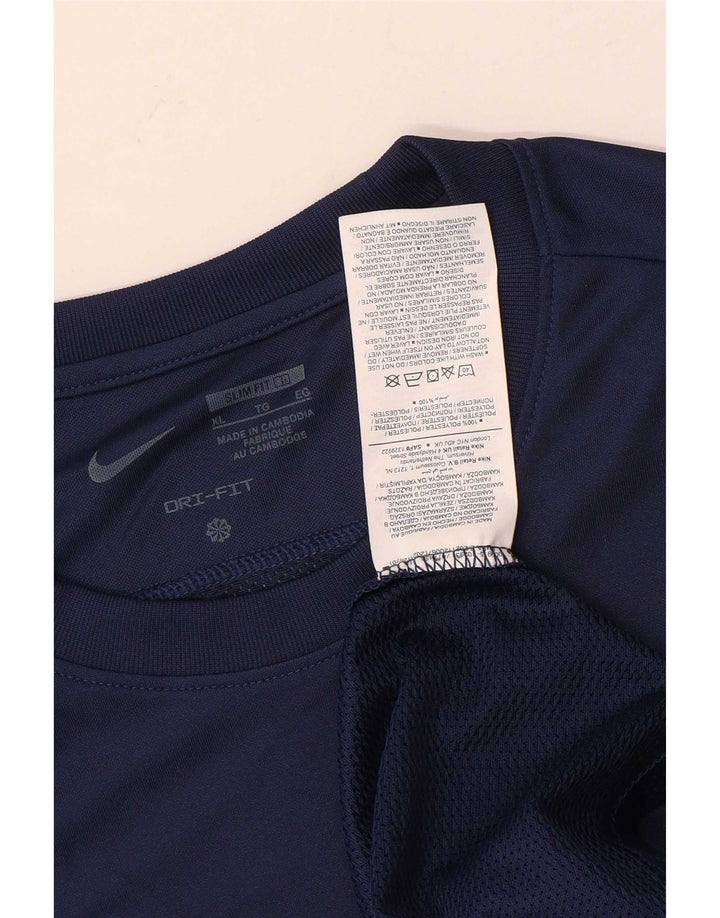 Nike Herre Dri Fit Slim Fit Top Langærmet XL Marineblå Polyester