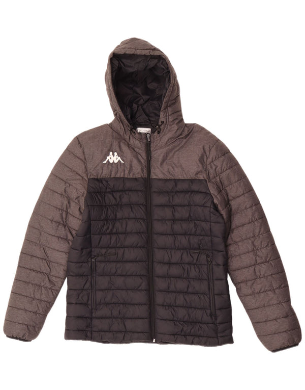 Kappa Herre hættepolstret jakke UK 40 Large Black Colourblock Polyamid