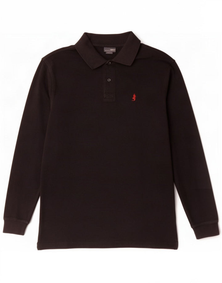 Marlboro Classics Langærmet herre poloshirt Medium Sort Bomuld