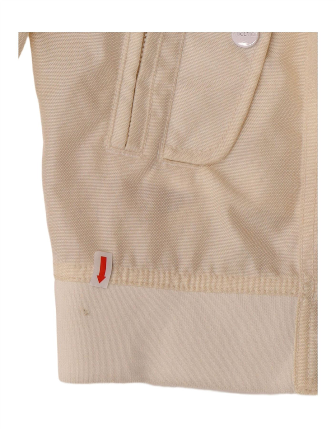 WOOLRICH Womens Hooded Bomber Jacket UK 16 Large Off White Nylon Vintage Woolrich and Second-Hand Woolrich from Messina Hembry 