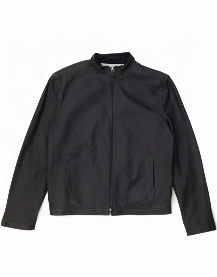 Valstar Herre Læder Bomber Jacket IT 52 XL Navy Blue