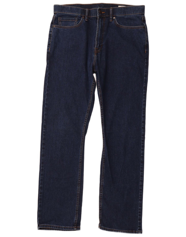 MARKS & SPENCER regulære lige jeans til mænd W34 L31 marineblå bomuld