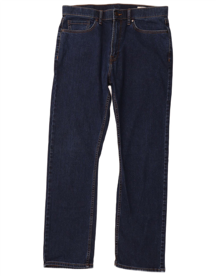 MARKS & SPENCER regulære lige jeans til mænd W34 L31 marineblå bomuld