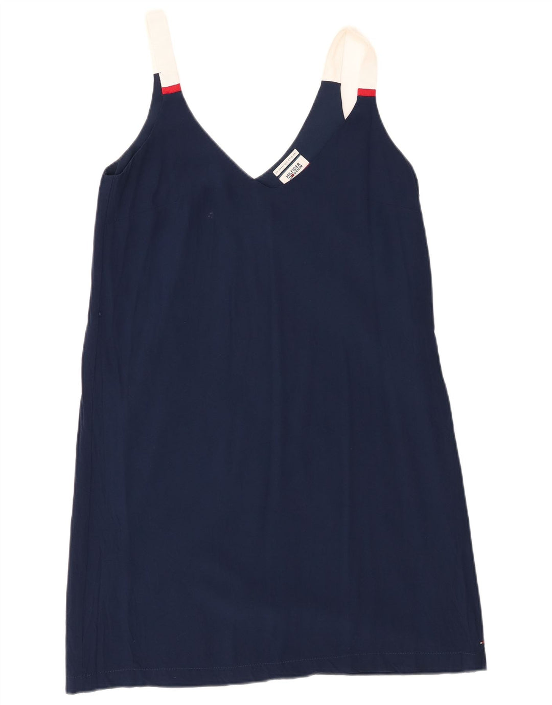 Tommy Hilfiger Dame Vest Bluse Top UK 12 Medium Navy Blue Colourblock