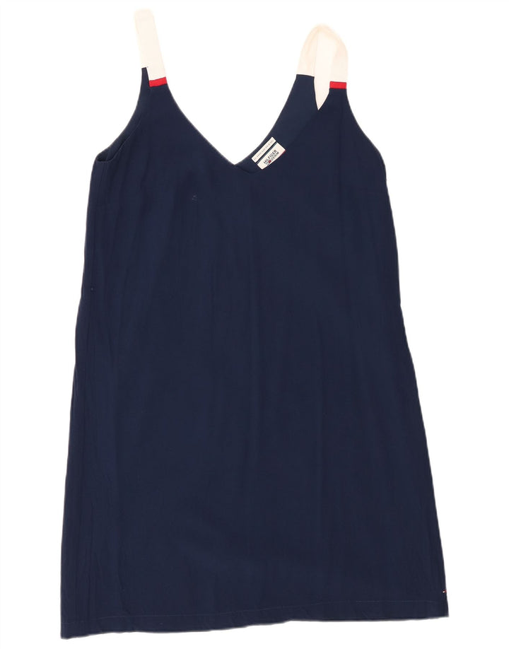 Tommy Hilfiger Dame Vest Bluse Top UK 12 Medium Navy Blue Colourblock