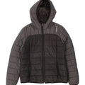 REEBOK Womens Hooded Padded Jacket UK 12/14 Medium Black Colourblock Vintage Reebok and Second-Hand Reebok from Messina Hembry 