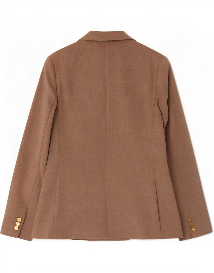 Marks & Spencer Dame Dobbeltradet Blazer Jacket UK 8 Small Beige