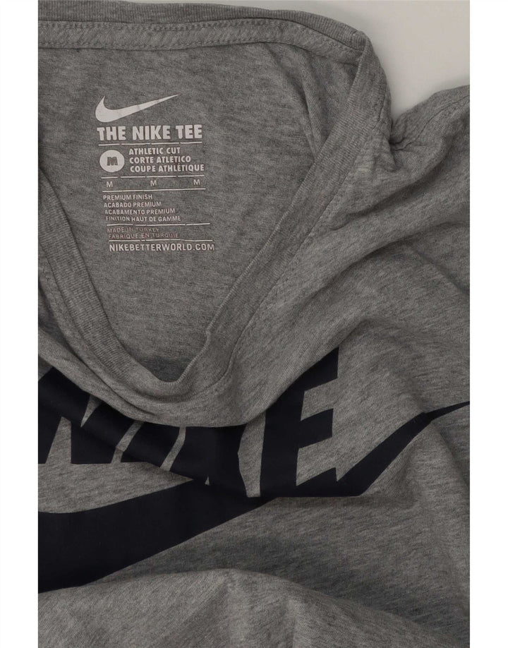 Nike Herre Athletic Cut Grafisk T-Shirt Top Medium Grey Flecked