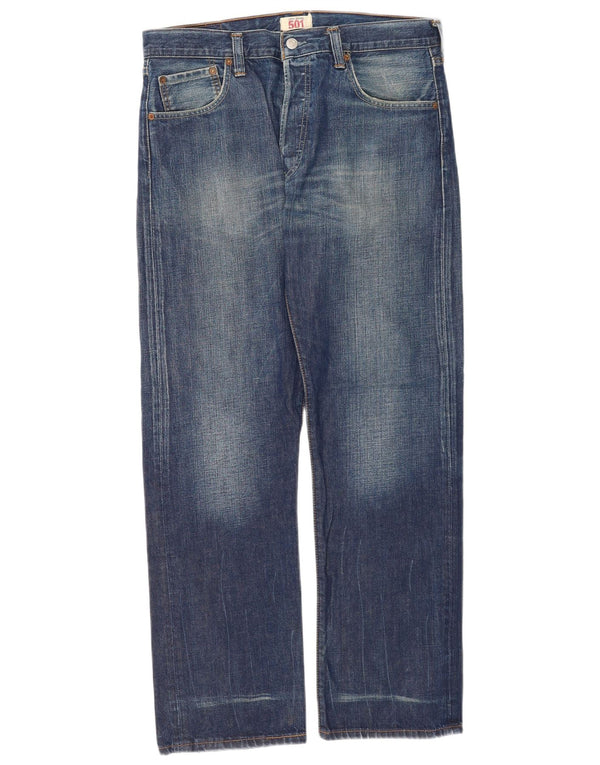 Levi's Herre 501 lige jeans W34 L32 blå bomuld