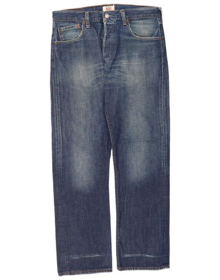 Levi's Herre 501 lige jeans W34 L32 blå bomuld