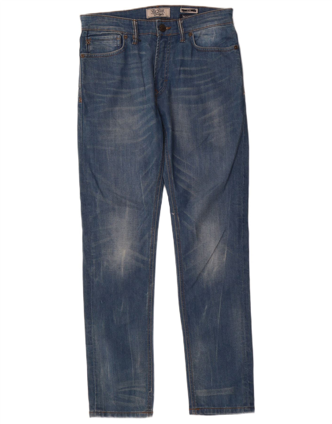 Fat Face Herre Slim Jeans W32 L32 Blå Bomuld