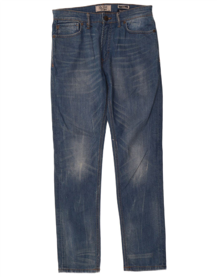 Fat Face Herre Slim Jeans W32 L32 Blå Bomuld