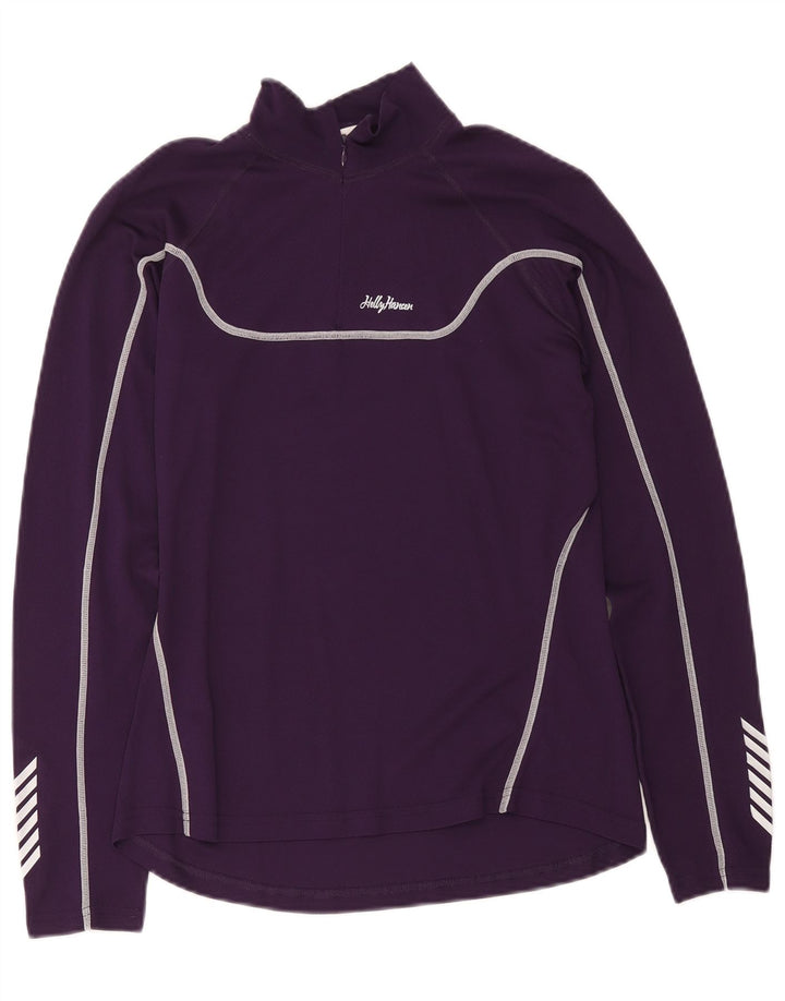 Helly Hansen Womens Zip Neck Pullover Tracksuit Top UK 18 XL Lilla