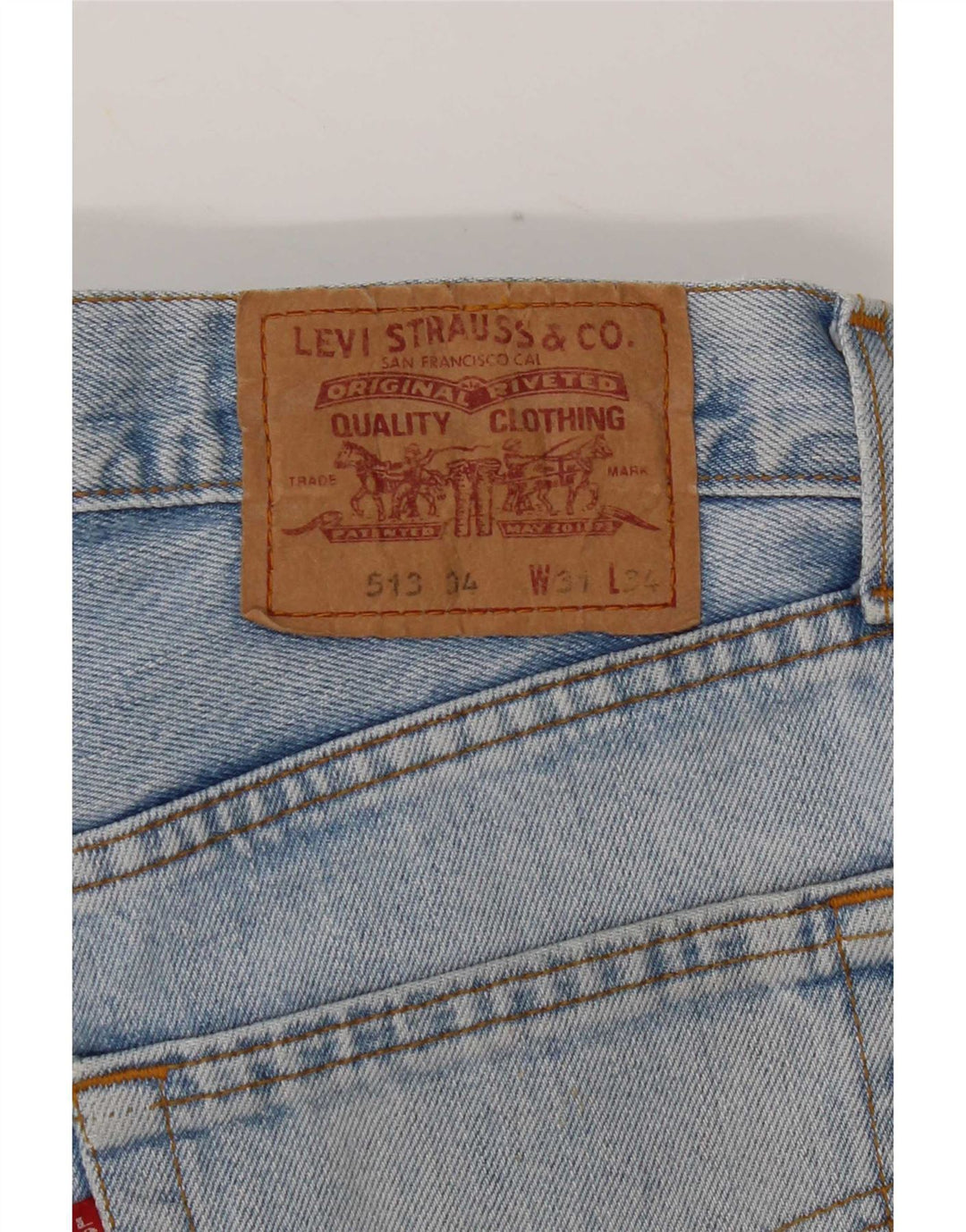 Levi's Herre 513 Straight Jeans W31 L34 Blå