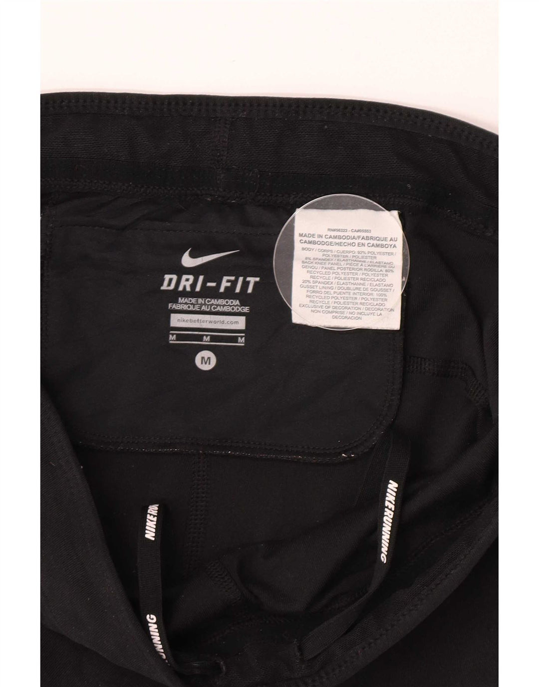 Nike Dame Dri Fit Leggings UK 12 Medium Sort Polyester