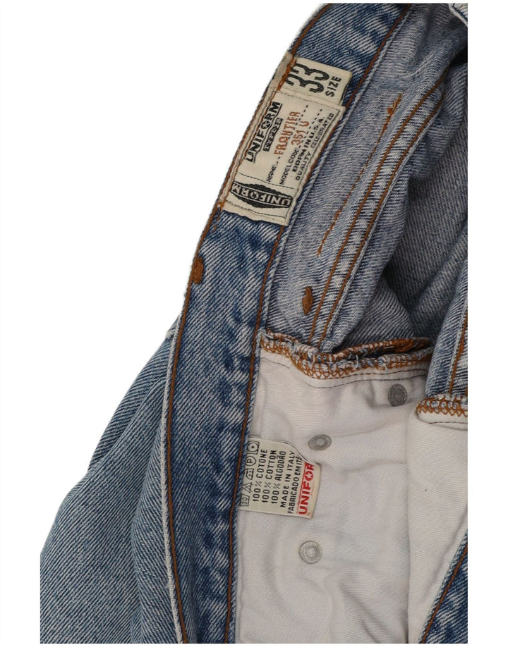UNIFORM Mens Straight Jeans W33 L29 Blue Cotton