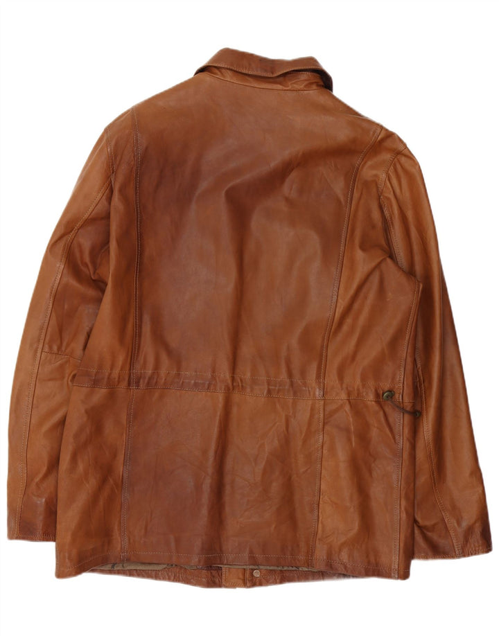 Vintage herre læderjakke UK 42 XL brunt læder