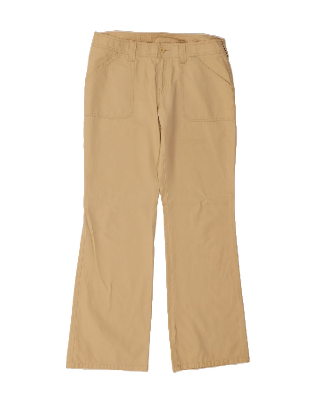 BENETTON Womens Bootcut Casual Trousers W32 L32 Yellow Cotton Vintage Benetton and Second-Hand Benetton from Messina Hembry 