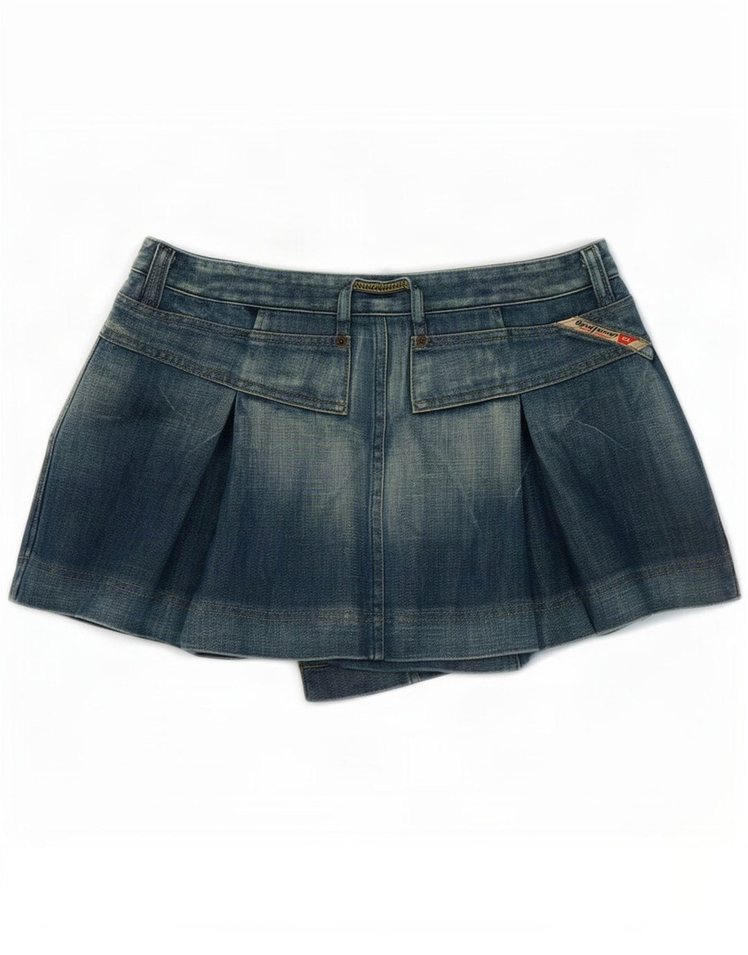 Diesel Dame Mini Denim Nederdel W29 Medium Blue Bomuld