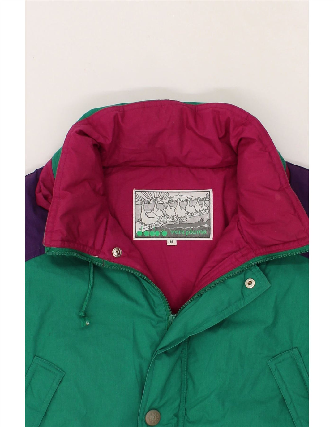 DIADORA Polstret jakke til mænd UK 38 Medium Green Colourblock Polyester