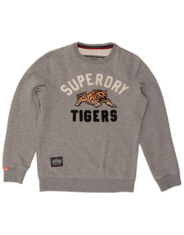 Superdry grafisk sweatshirt til mænd, lille grå bomuld