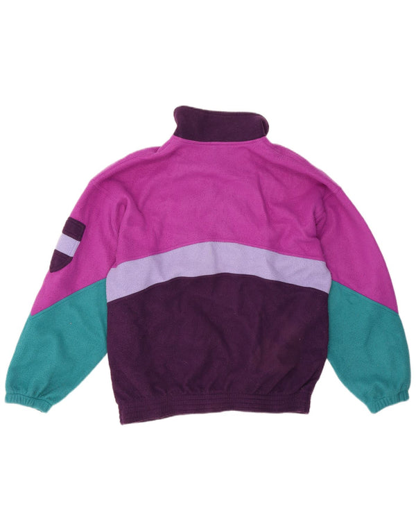 Vintage fleecetrøje med lynlås til piger 13-14 år Flerfarvet Colourblock