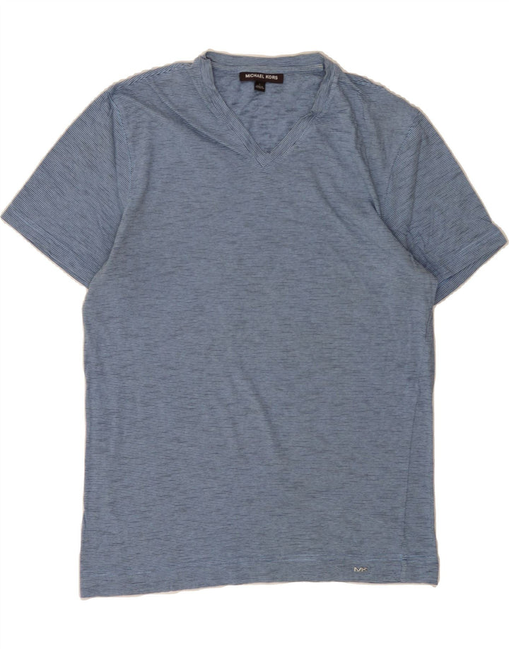 MICHAEL KORS Mens T-Shirt Top Small Blue Pinstripe Cotton Vintage Michael Kors and Second-Hand Michael Kors from Messina Hembry 