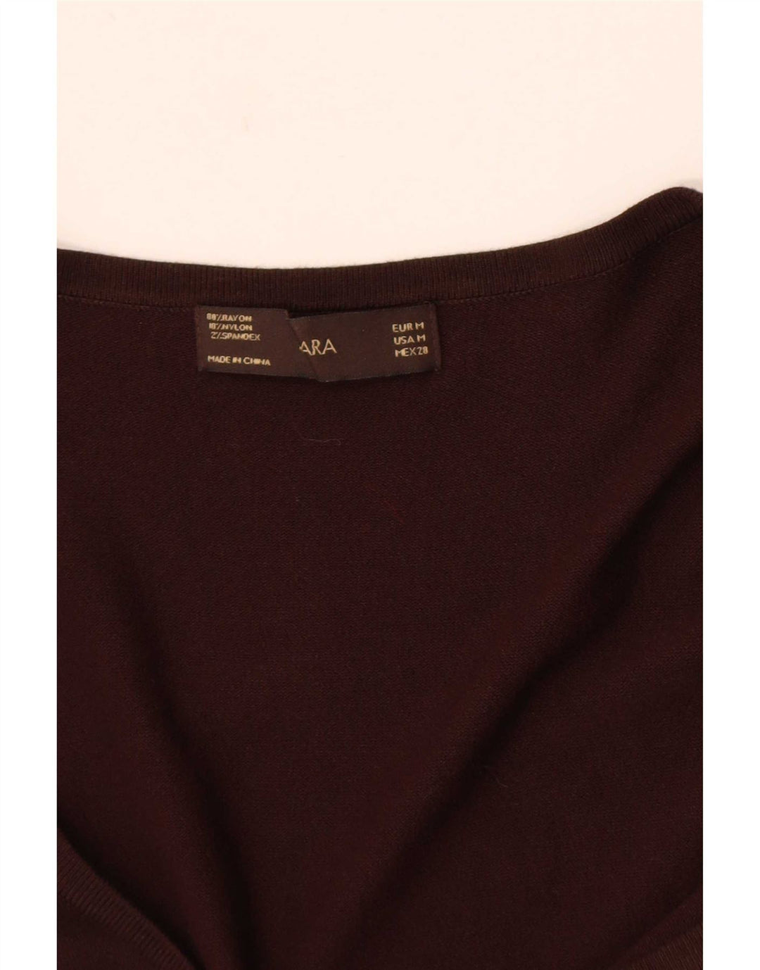 Zara Dame Langærmet A-Line Kjole UK 12 Medium Brown Rayon