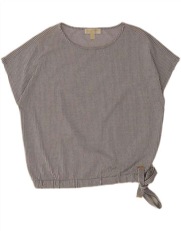 MICHAEL KORS Womens Blouse Top UK 18 XL Grey Striped Cotton Vintage Michael Kors and Second-Hand Michael Kors from Messina Hembry 