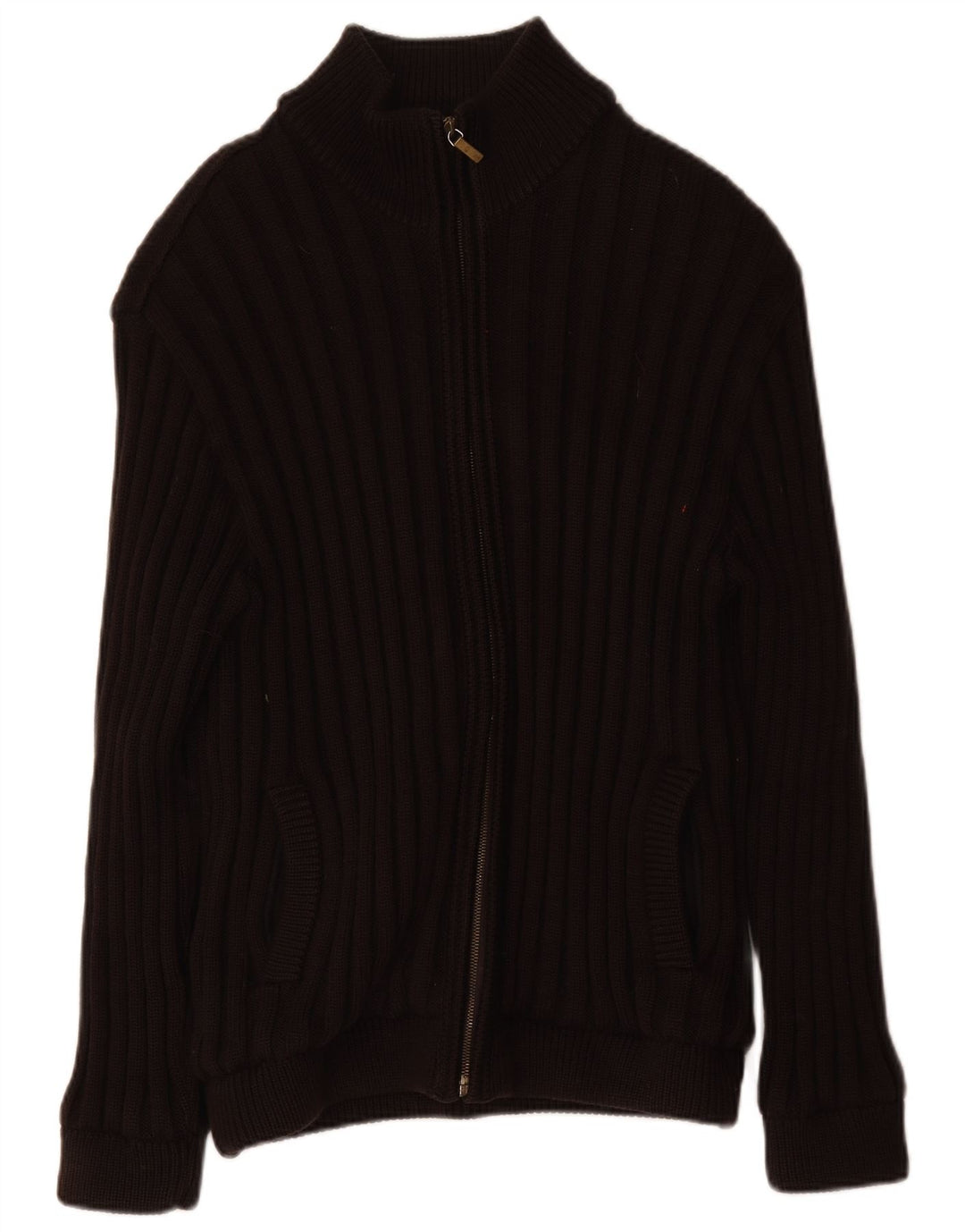 Amerigo Vespucci Herre cardigan sweater med fuld lynlås, stor brun