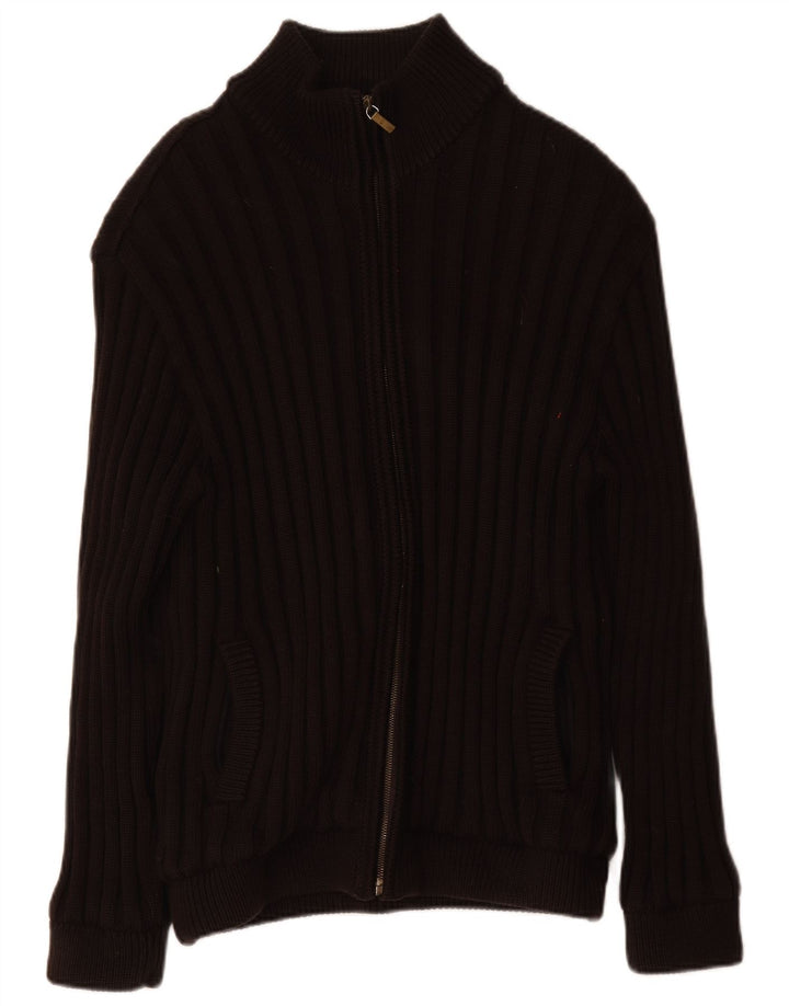 Amerigo Vespucci Herre cardigan sweater med fuld lynlås, stor brun