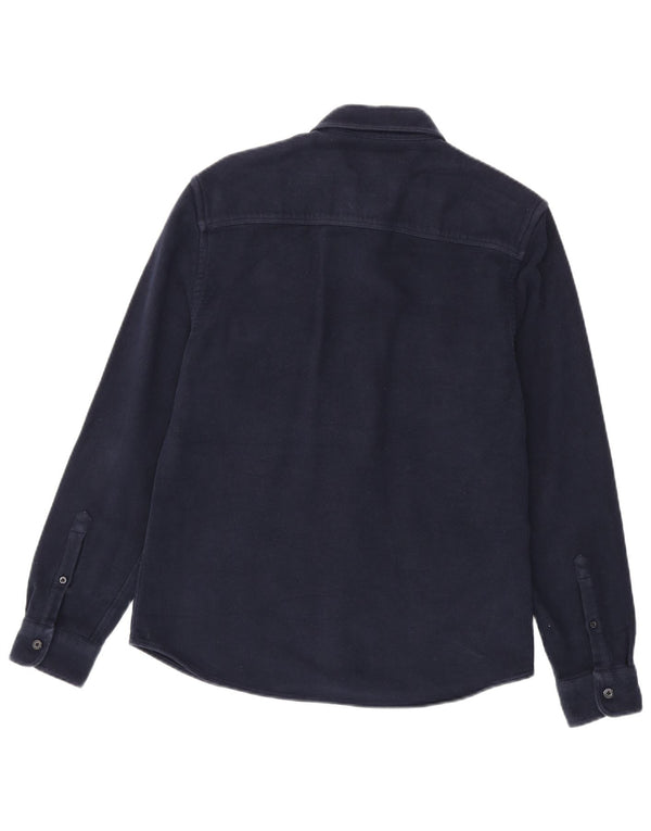 Reiss Mens Regular Fit Shirt Large Navy Blue Cotton