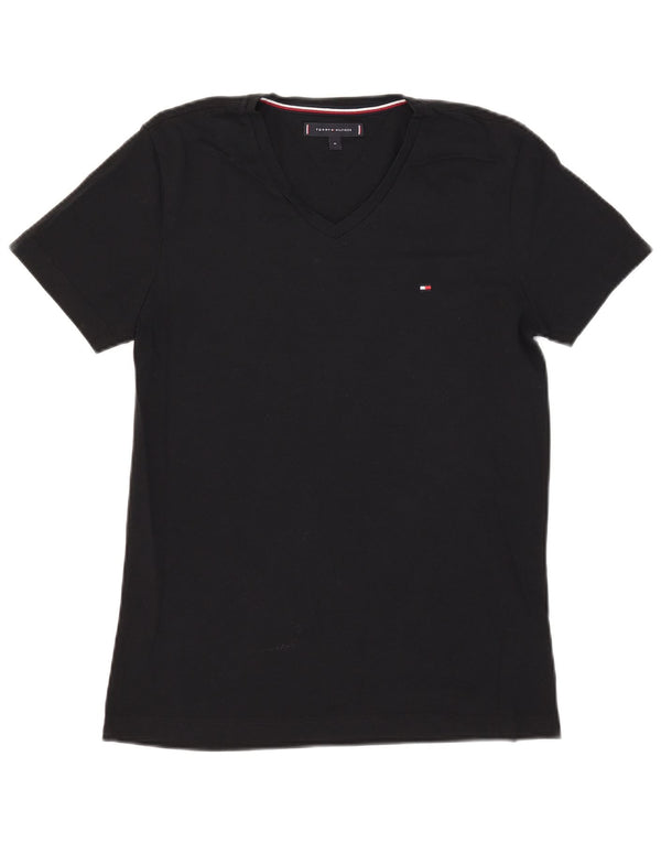 Tommy Hilfiger Herre T-Shirt Top Medium Sort Bomuld