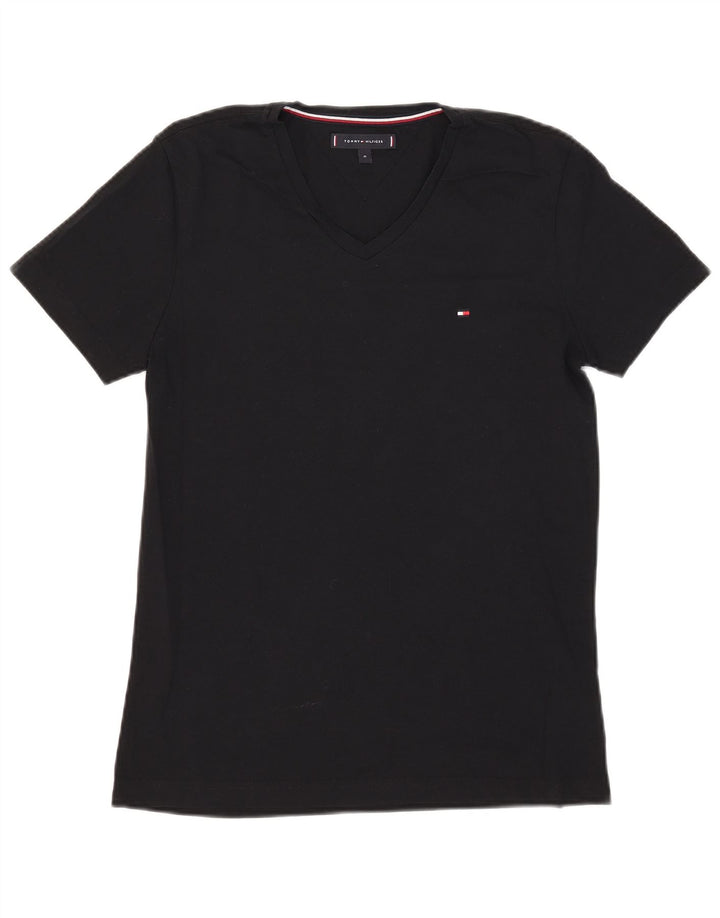 Tommy Hilfiger Herre T-Shirt Top Medium Sort Bomuld