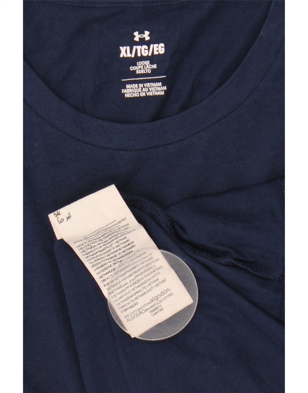 Under Armour Herre T-Shirt Top XL Marineblå Bomuld