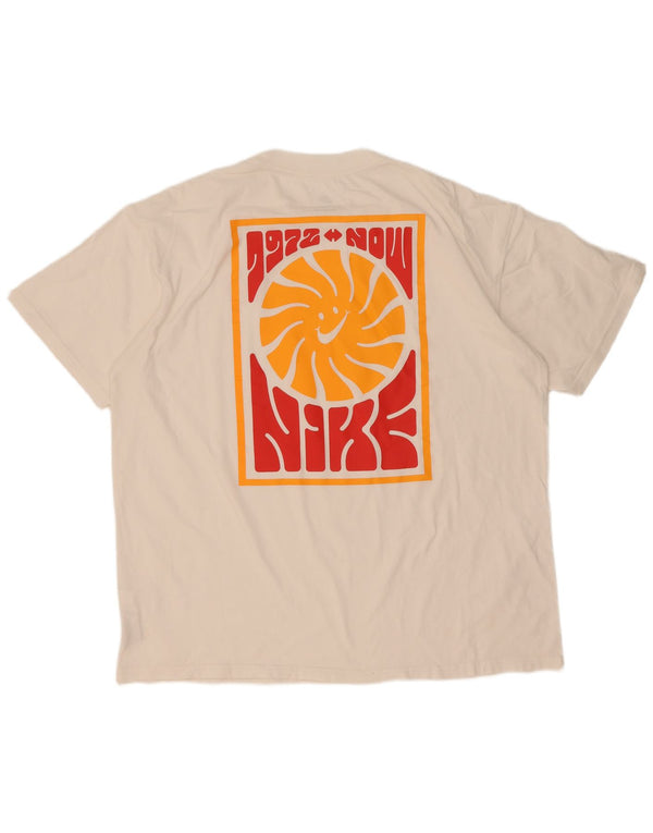 Nike Herre Loose Fit grafisk T-shirt Top Stor hvid bomuld