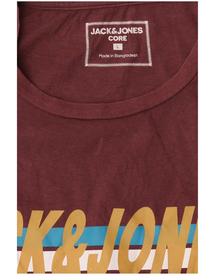 Jack & Jones Herre Grafisk T-Shirt Top Stor Burgundy