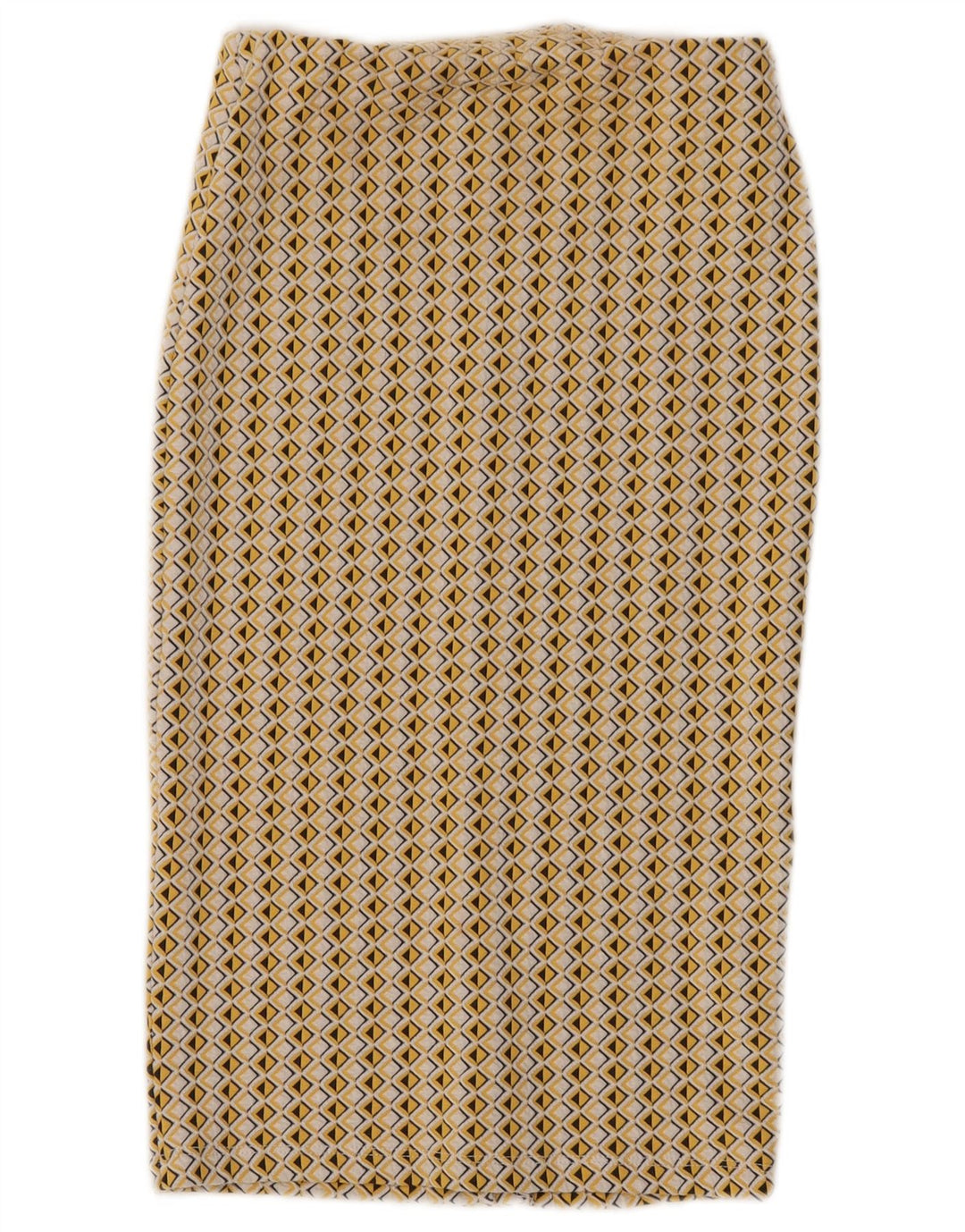 Zara blyantnederdel til kvinder W26 lille gul geometrisk bomuld