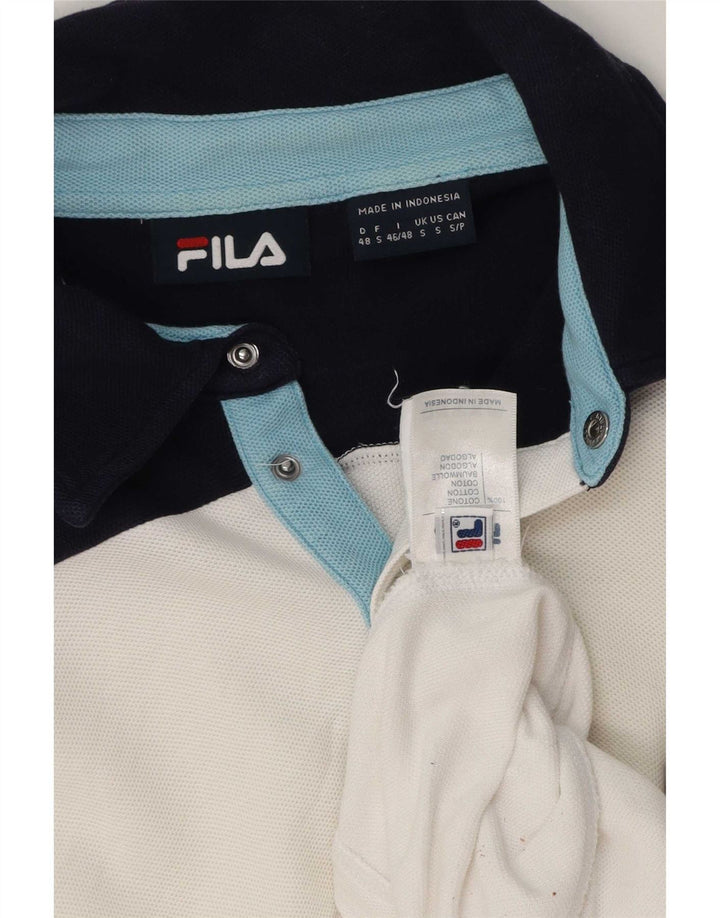 Fila Polo Shirt til mænd Lille hvid Colourblock Bomuld