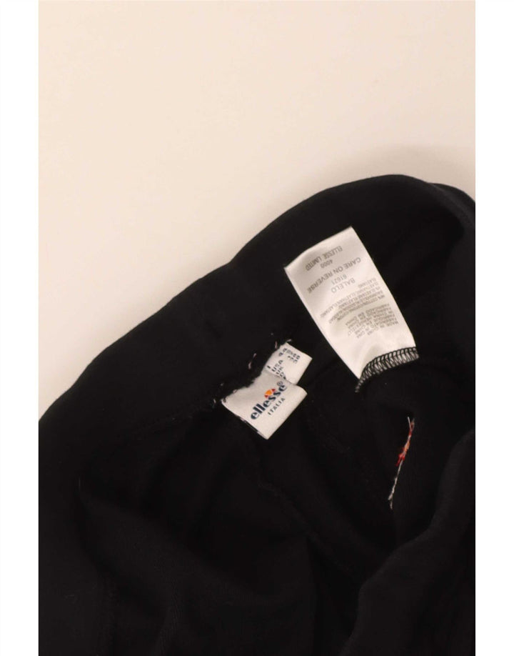Ellesse Womens Træningsdragt Bukser UK 12 Medium Sort Colourblock Bomuld