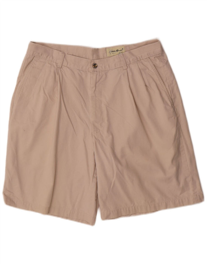 EDDIE BAUER Herre Pegged Chino Shorts W35 Large Beige Bomuld