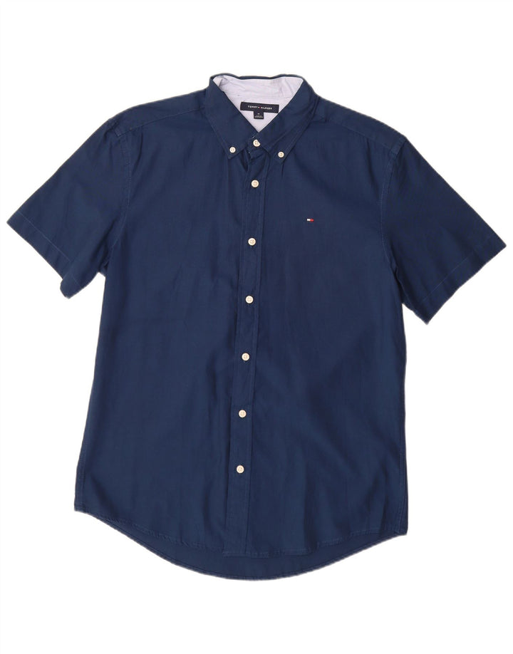 Tommy Hilfiger Kortærmet Herreskjorte Medium Navyblå Bomuld