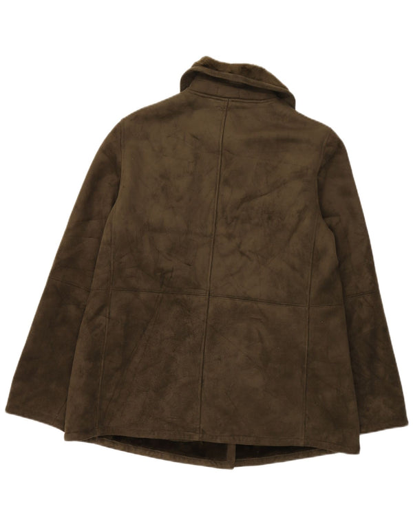Chaps Sherpajakke til kvinder UK 14 Stor Khaki Akryl