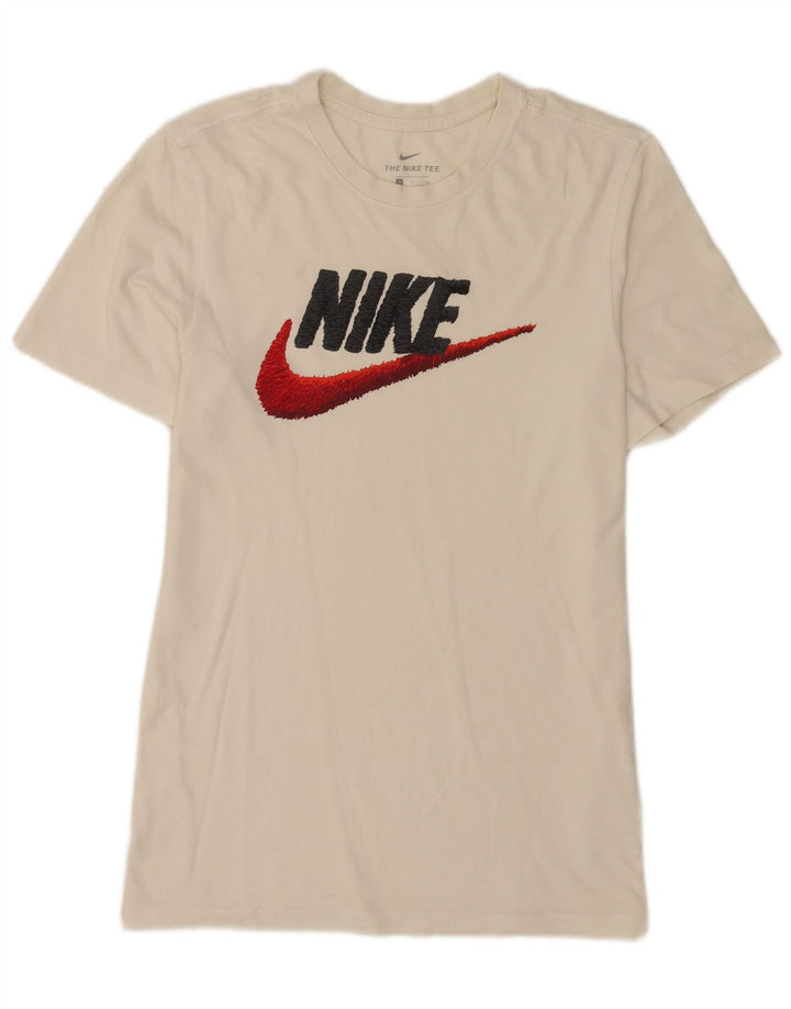 Nike grafisk T-shirt top til mænd, lille hvid bomuld